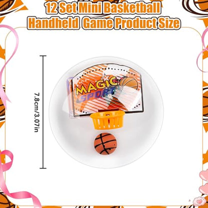 12 Set End of Year Student Gifts Basketball Party Favors Mini Basketball Handheld Shoot Score Hoop Game Classroom Rewards Carnival Prizes Party Supplies Exchange