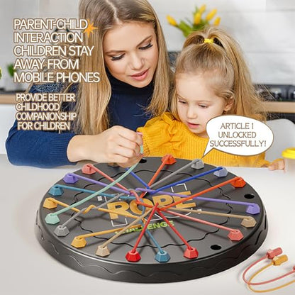 lartoys Rope Untangling Puzzle Game, Educational Strategy Board Game for Kids & Adults, Family Travel Party Games with Multi-Level Challenges, Gifts for All Ages - size: Large(8.8 in)