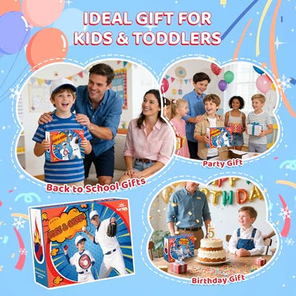 Twinkoo Toss and Catch Ball Game Set for Kids, Kids Toddler Baseball Glove & Catch Ball Toys,Kids Outdoor Games for Family, Toys for Beach Pool Yard Outside, Birthday Gift for Ages 3 4 5 6 7 8-12