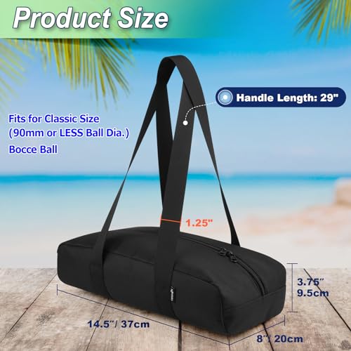 Cosmos Bocce Sets Carry Bag Bocci Storage Organizer Bag for Holding 8 Boccie Balls, Portable Bocce Balls Tote Bag for Carrying Bocce Game Equipment to Backyard Lawn Beach - size: Small