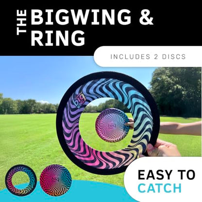 Waboba BigWing & BigRing Frisbee Combo Pack, Fabric Frisbee 2 Pack for Kids & Adults, Soft Catch Lightweight Flying Disc for Yard Games