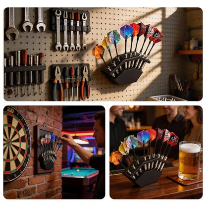 Two-in-one Wooden Dart Holder, Wall Mount & Stand Dart Accessories for Dart Storage