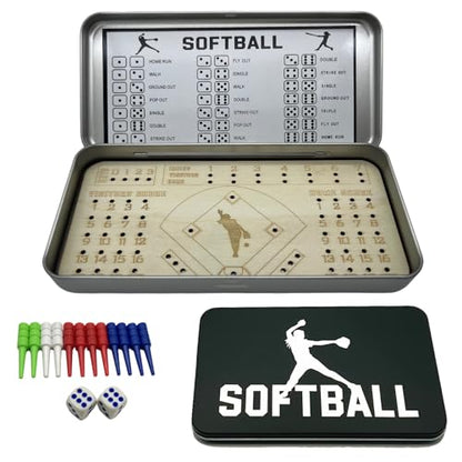 Tabletop Softball Board Games, Knuckle Dice Travel Game for Adults, Fun Party and Family Night Table Games (Softball) - color: Softball