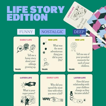 TALES 150 Life Story Interview Kit, Conversation Cards, for Grandparents, Parents, Families, Adults, Game Night, Road Trips, Dinner Table, Getting to Know You (New Edition) - color: Life Story Modern