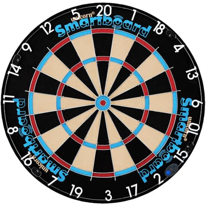 Unicorn Smartboard Bristle Dartboard - Bristle Board with Bluetooth LE Technology - 6 Steel-Tip Darts Included - 12 Players - Multiple Game Options - Online and Solo Play with Scorebuddy App