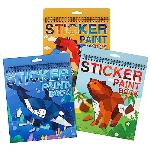 AEAHALY Crafts for Kids Ages 4-8 Paint by Sticker, Reusable Sticker Book for Kids Boys and Girls Birthday Gifts Party Favor (Style3-3P) - style: Style3-3P