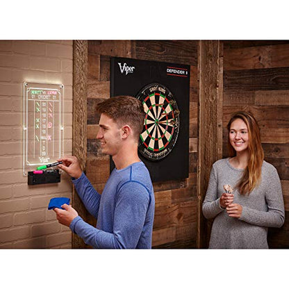 Viper Illumiscore Plus+ See-Through Illuminated Back-Lit Dry Erase Dart Scoreboard, Large (19.50" L x 10.00" W), Black