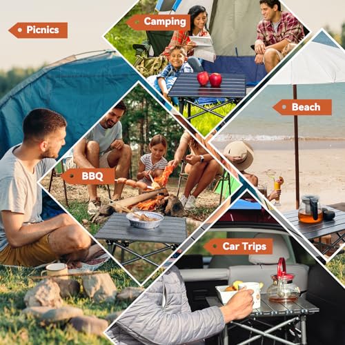 Opliy Folding Camping Table,Portable Table for 1-2 Persons -Collapsible Table Lightweight with Carry Bag for Camping, Hiking, Picnics, BBQs, Beach Trips & Tailgating(16.5 inch). - size: M(16.5 inch)