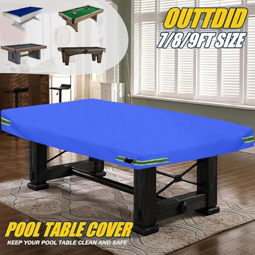 Pool Table Cover - Billiard Table Cover, 600D Waterproof Covers for Billiard Pool Table, Heavy Duty Scratched-Free UV Protection Snooker Furniture Table Cover - color: Blue, size: 8ft