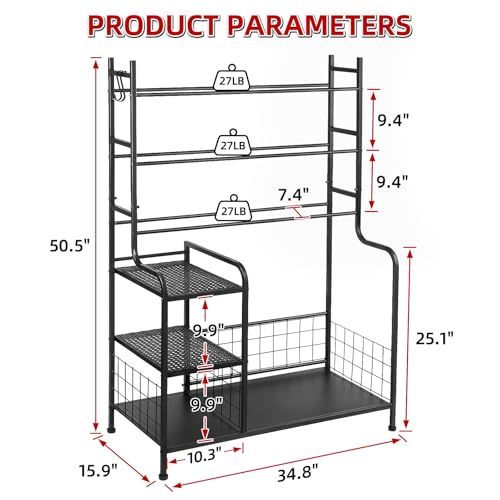 Disc Golf Storage Rack, Large Capacity Metal Organizer with Hooks for Sports Equipment, Holds 140+ Discs