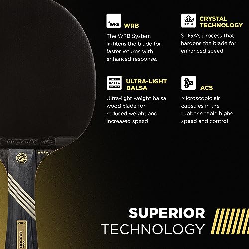 STIGA Bullet Ping Pong Paddle – 5-ply Extra Light Blade – 2mm Premium Sponge – Flared Handle for Masterful Grip – Performance Table Tennis Racket for Competitive Play - style: Bullet