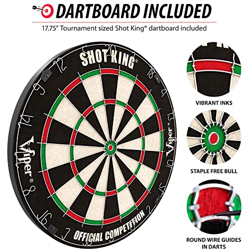 Viper by GLD Products Steadfast Dart Backboard with Shot King Sisal Board, Black