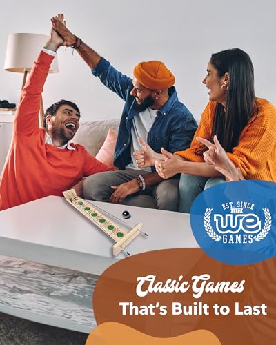 WE Games Shoot the Moon Game (20 Count), Large 18 inch Size, Solid Natural Wood, Retro Games for Adults, Classic Table Top Board Game - size: 20 units
