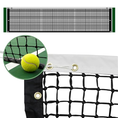 Professional Tennis Net 42FT Heavy Duty Nylon Net High Strength Non-Deforming Standard Replacement Tennis Net with 2 Fiberglass Dowels, Compatible with All Standard Outdoor Indoor Tennis Posts - style: Single-Layer Tennis Net