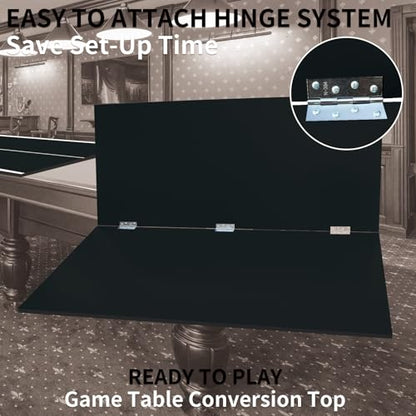 8×4ft Black Mid-Size Ping Pong Conversion Top Foldable & Portable Table Tennis Table Top for Indoor Games