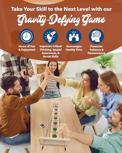 WE Games Shoot the Moon Game (10 Count), Large 18 inch Size, Solid Natural Wood, Retro Games for Adults, Classic Table Top Board Game - size: 10 units
