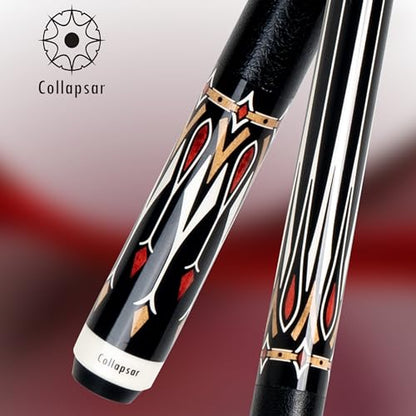 Collapsar CA Pool Stick with 1X1 Hard Case,58" Maple Professional Billiard Cue Stick,19-21 oz Pool Cue Set - color: CA005+Joint Protector+Hard Case, size: 21 ounce