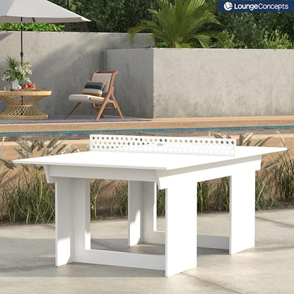 Lounge Concepts Outdoor Ping Pong Table | All Weather Table Tennis | Outdoor Gaming | Outdoor Game Sets | HDPE Ping Pong Table - color: White
