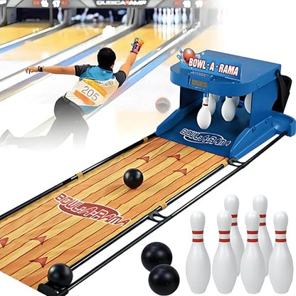 Indoor Electronic Bowling Game Console with LED Scoreboard, Automatic Reset, Lighting & Sound Effects - Fun for Kids & Adults, 3.5m/11ft Bowling Alley Sports Game