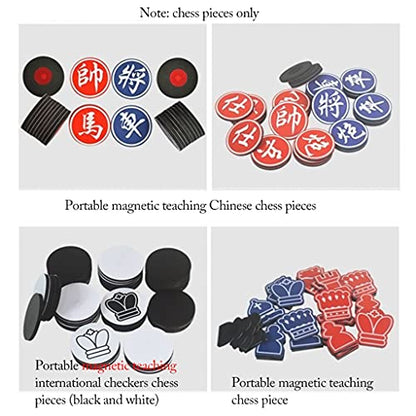 GeRRiT Giant Chess Set Outdoor Games for Family Lawn Games,Round Shape Magnetic Chess Pieces Only & Cloth Chess Board Portable International Chess Gifts