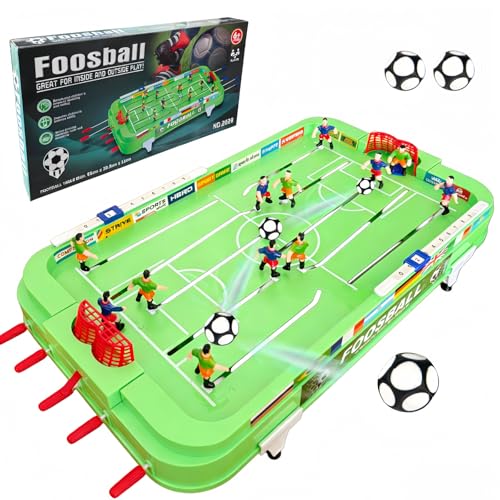 Foosball Game Table - Mini Table Finger Soccer Game for 2+ Players, 21x11 Inches, Interactive Indoor Outdoor Desktop Foosball, Ideal for Family Gatherings, Parties & Football Match Celebrations
