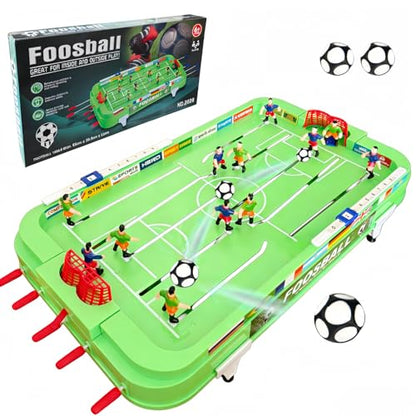 Foosball Game Table - Mini Table Finger Soccer Game for 2+ Players, 21x11 Inches, Interactive Indoor Outdoor Desktop Foosball, Ideal for Family Gatherings, Parties & Football Match Celebrations