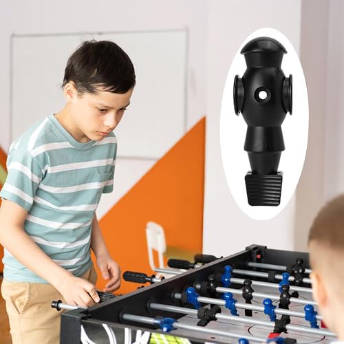 Marsrut 2PCS Foosball Replacement Players Set, Foosball Men, Soccer Player Set, Plastic Replacement Parts for Football Table, 2 Hexagon Nuts Included - color: Black