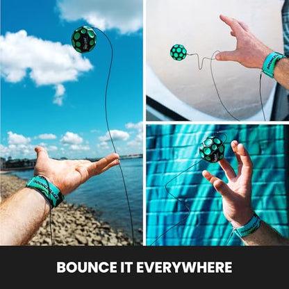 Waboba Bounceback Returning Black and Blue Moon Ball Hyper Bouncy Balls, Extreme Bounce and Fun, Super High Bouncing Ball for Active Play and Outdoor Games - style: Blue