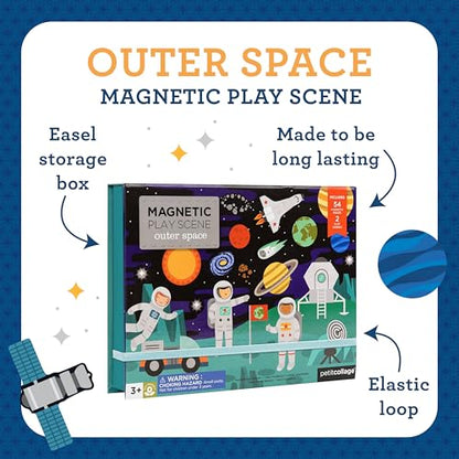 Petit Collage Outer Space Play Scene Mix and Match Magnetic Pieces, Ages 3+, 2 Scenes and 54 Pieces - color: Mag Play Scene Outer Space