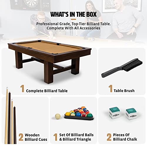 EastPoint Sports Dayton Beige 96-Inch Pool Table - Professional Grade 8 Ball Pool Game Table for Billiards, Indoor Games in Rec Room, Basement & Family Game Room