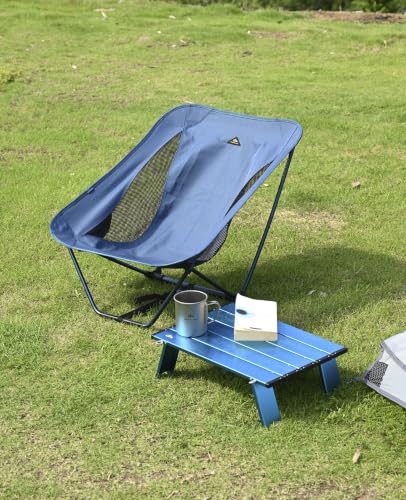 iClimb Ultralight Compact Mini Beach Picnic Folding Alu. Table with Carry Bag, Two Size (Blue - S) - color: Blue, size: Small