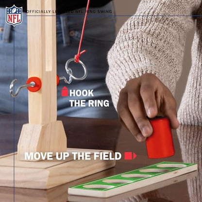 Wild Sports NFL Wooden Ring Swing Battle - Head-to-Head Ring Toss Hook & Ring Game for NFL Fans
