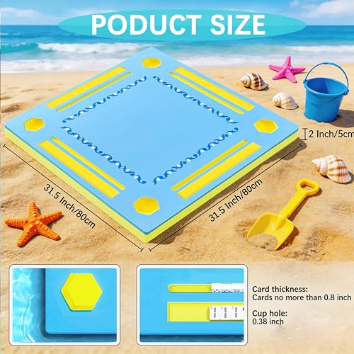 Floating Mahjong Table for Pool, 2-IN-1 Waterproof Floating Game Table for Mahjong Card Games Dominoes Poker, Adults Floating Board Pool Game Tray for Hot Tub Lake Beach Summer Pool Party Gift