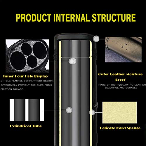 2x2 Hard cue case Oval Pool Cue Billiard Stick Carrying Case - color: B20-Brown