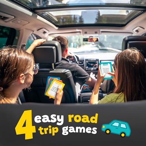 WELL BALANCED Road Trip Games for Kids Travel Essentials, Trivia, Riddles, Car Activities Must Haves for Ages 7+