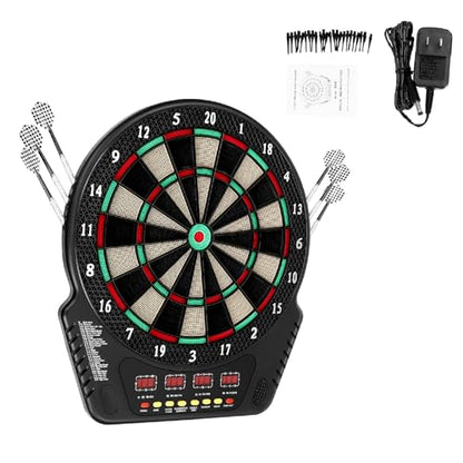 Electronic Dart Board, Soft Tip Dartboard Set with 27 Games & 243 Modes, Smart Scoring Dartboard with LED Display, 6 Darts