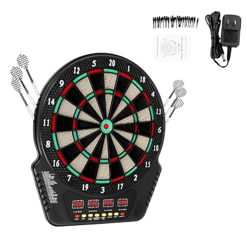 Electronic Dart Board, Soft Tip Dartboard Set with 27 Games & 243 Modes, Smart Scoring Dartboard with LED Display, 6 Darts