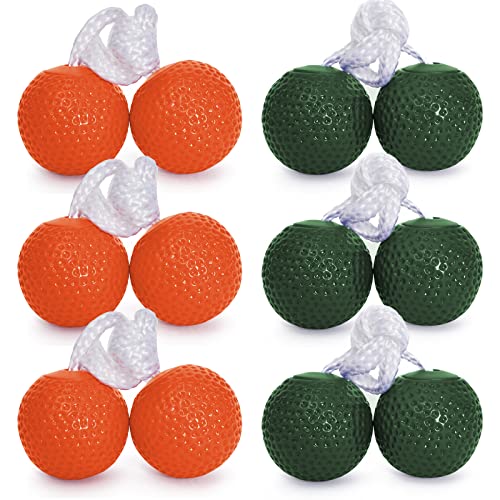 KH Ladderball Balls Set 6 Pack Replacement Balls Ladder Toss Game Balls Soft Golf Balls Safe for Kids - color: Orange,Grass Green