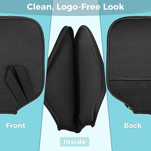 Pickleball Paddle Cover, Universal Case Size - 8.6 x 12.2 inches Racket Sleeve, Compatible with Most USAPA Standard and Elongated Pickball Paddles - style: 1 Pack Black Net