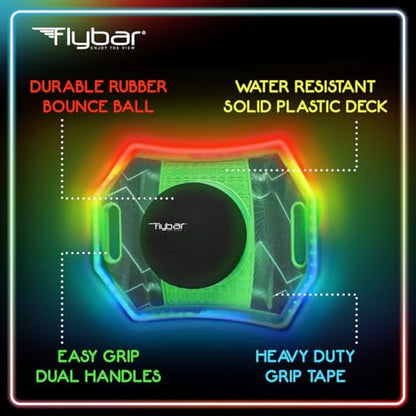 Flybar LED Pogo Trick Ball for Kids Balance Bounce Board w/Anti-Slip Deck - color: Lime Reaper