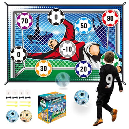 Soccer Ball Game Mat Set, Sticky Soccer Ball Indoor Target Toss Party Game, Sports Toys and Gift for Kids Boys Girls for 3 4 5 6 7 8 Year Old Boy Toys Birthday