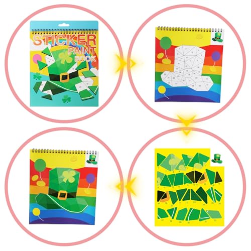 AEAHALY St. Patrick's Day Stickers -Shamrock Sticker Book for Kids Reusable Sticker Paint Books Leprechaun Clover Hat Beer Irish Day Themed Party Holiday Stickers St Patrick's Day Gifts Party Favors - style: St. Patrick's Day Stickers