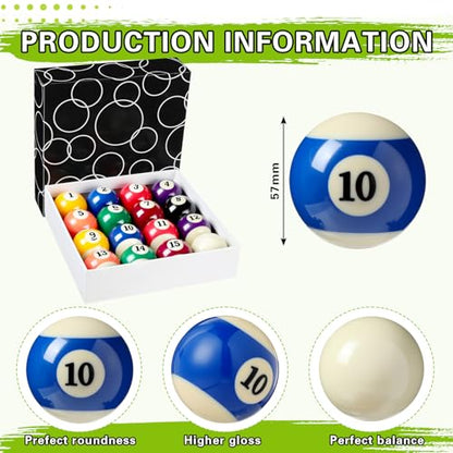 31 Pcs Pool Table Balls Billiard Accessory Kit with 16 Table Balls 1 Triangle Billiard Rack 1 Diamond Holder 12 Rack Cue Chalks 1 Brush for Friend Travel Office Desk Games Bartop - color: Claret