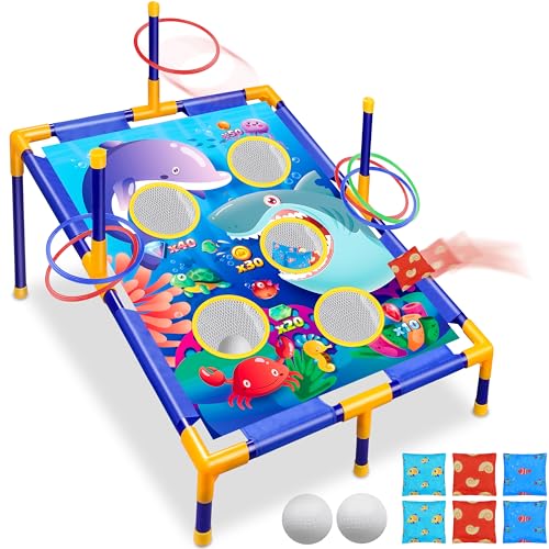 Animal Bean Bag Toss Game Toy Outdoor Toss Game, Family Party Party Supplies for Kids, Gift for Boys Birthday or Christmas for Toddlers Ages 3 4 5 6 Year Old - color: 3-in-1