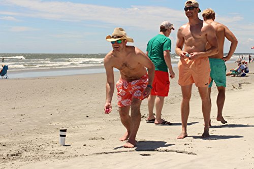 TidalBall Set | America's Beach Game | Portable Beach Cornhole Alternative | Sand Toss Game, Balls Float, 2 Koozies Included | Outdoor Beach Games for Adults, Teens & Family