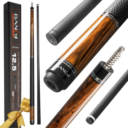 Banly Carbon Fiber Pool Cue Stick 12.5mm Time Crystal Tip, Low Deflection Pool Cue Professional Billiard Cue Sticks with Gift Box - color: 1-Golden Sandalwood