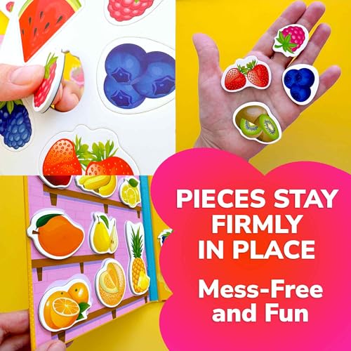 Quokka Travel Magnetic Puzzles for Toddlers 1-3 – 20+Pcs Fruits & Vegetables Game – Fun Travel Game Toy for Kids Ages 3-5 – Strong Magnets for Car Activities – Fun Toddler Puzzle Ages 2-4 - color: 07. Fruits and Vegetables