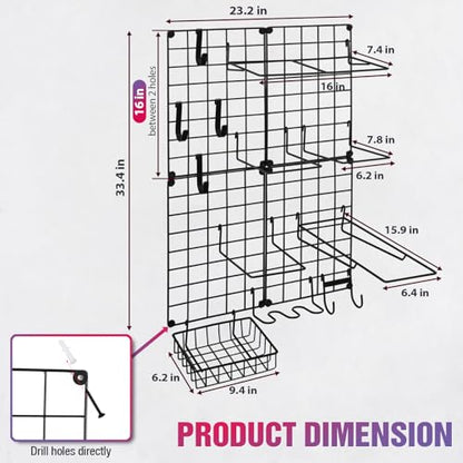 GADFISH Wall Mounted Garage Sports Equipment Organizer, DIY Assembly Ball Storage Rack for Sports Gear and Toys, Garage Ball Holder for Wall Garage Organization Accessorie