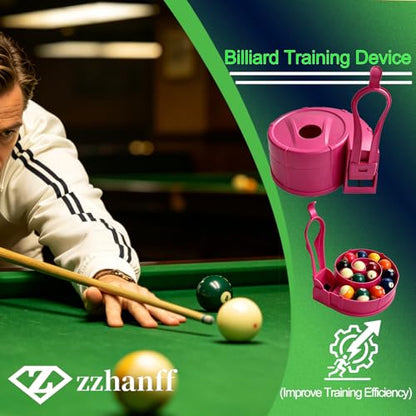 Pool Ball Rack, Hold 15 Balls, for Billiard Training, Not 3DPrinted | Portable Single Person Training Aid for Standard Pool Snooker Table Training - color: rose red
