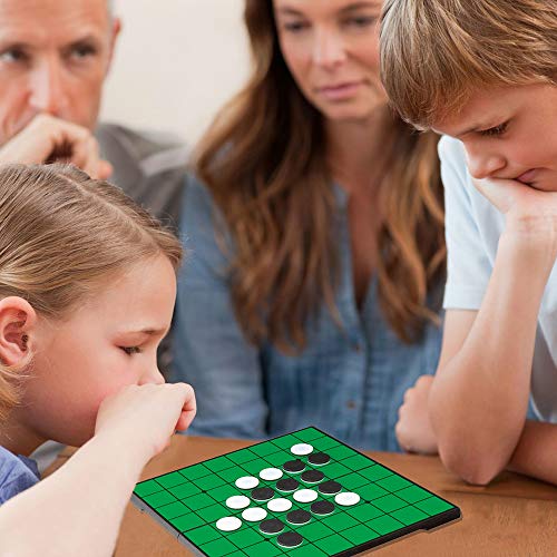Reversi (Othello) Board Game Set -9.5", Magnetic Folding Strategy Travel Game for Kids and Adults